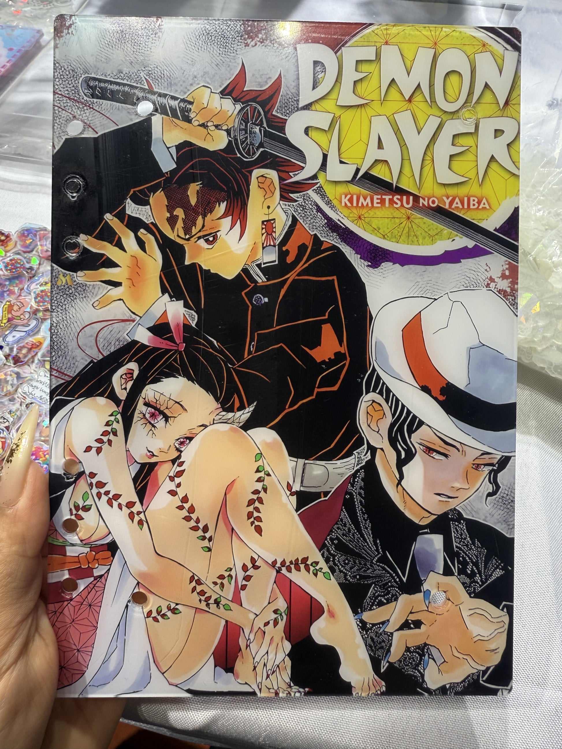 demon slayer anime 3d Acrylic shaker notebook  refillable notebook