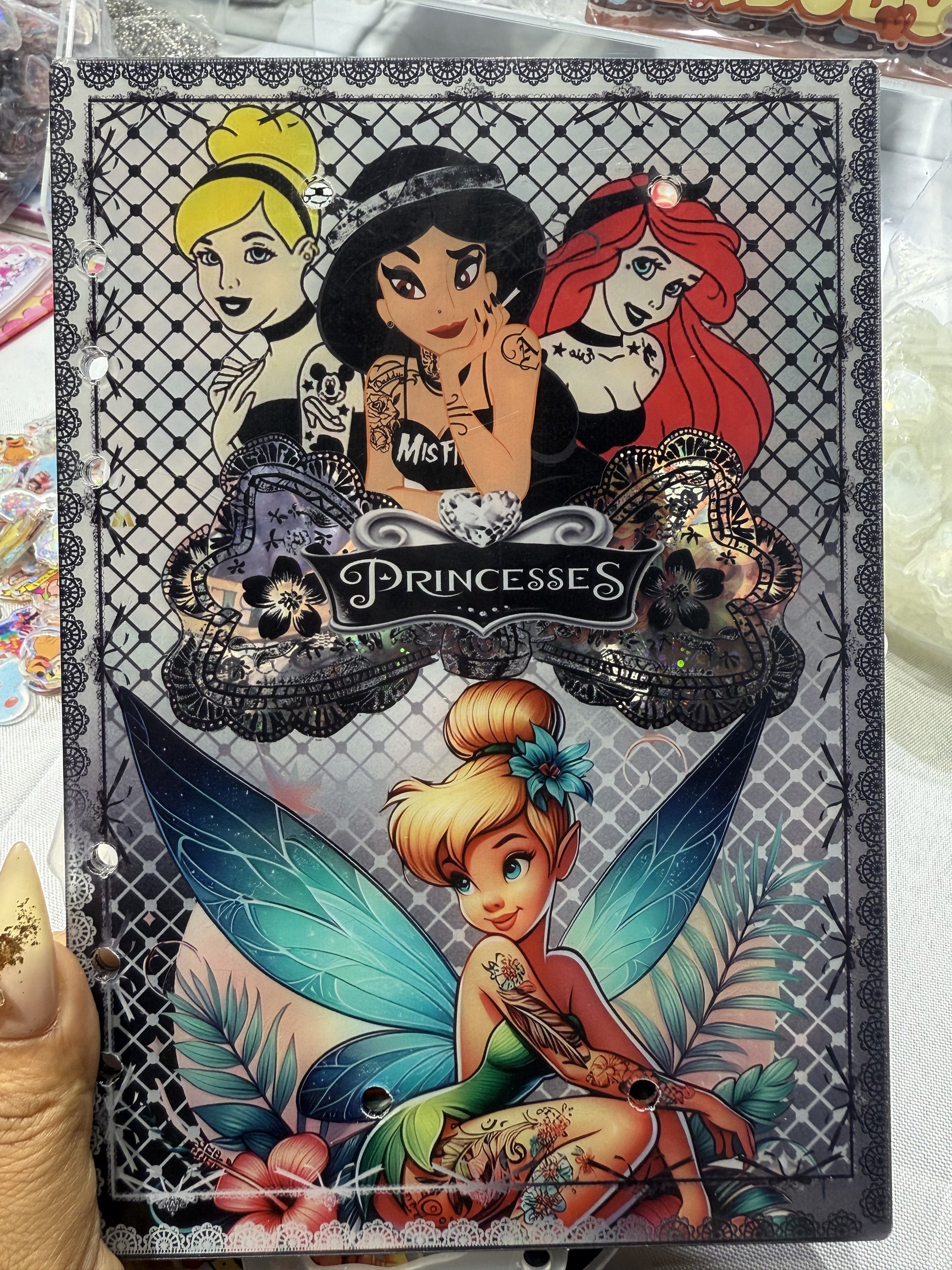 tattoo 3d Acrylic shaker notebook A5 refillable notebook