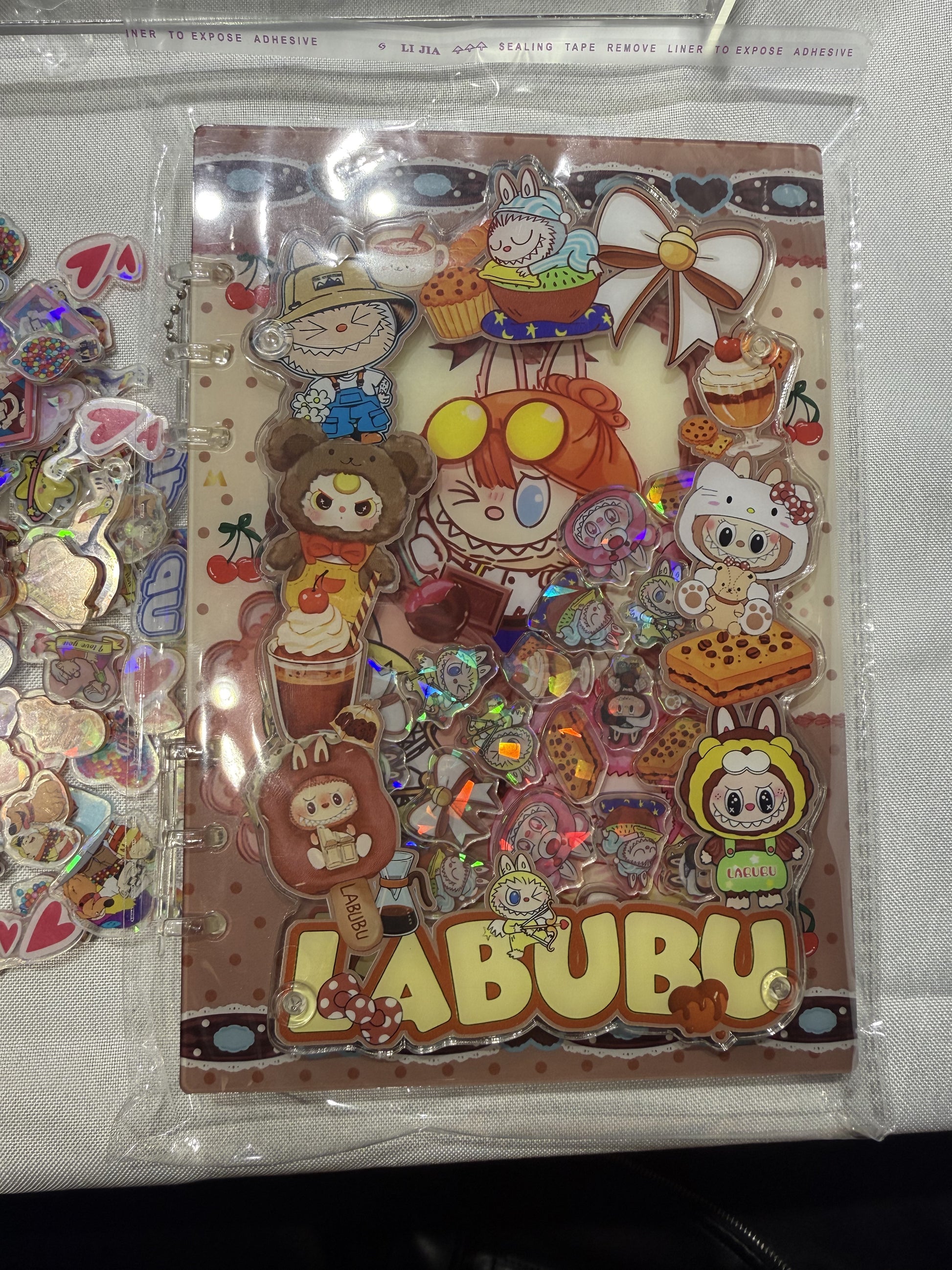 chocolate labubu Acrylic shaker notebook A5 refillable notebook
