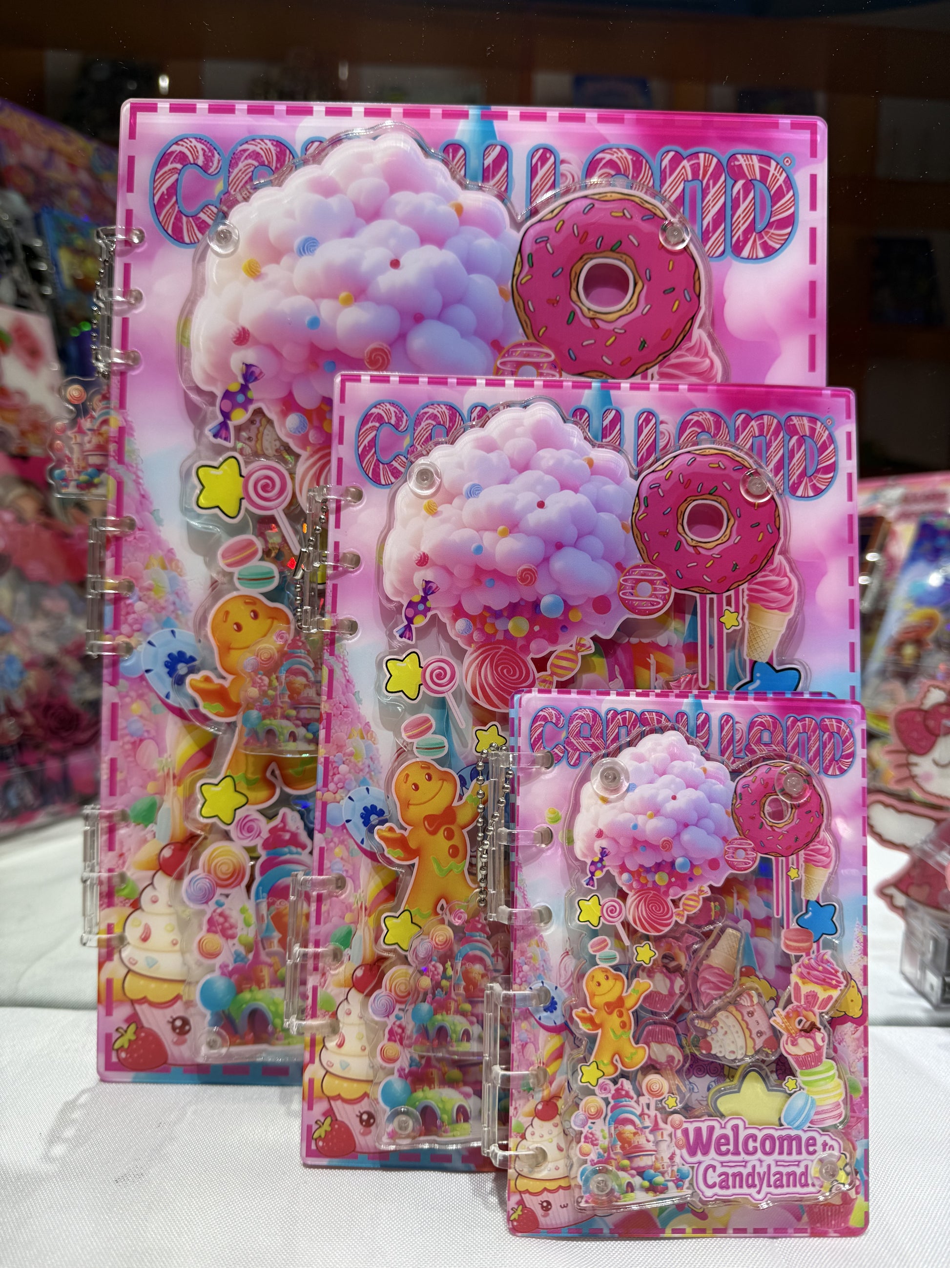 Candy land Acrylic shaker notebook  refillable notebook