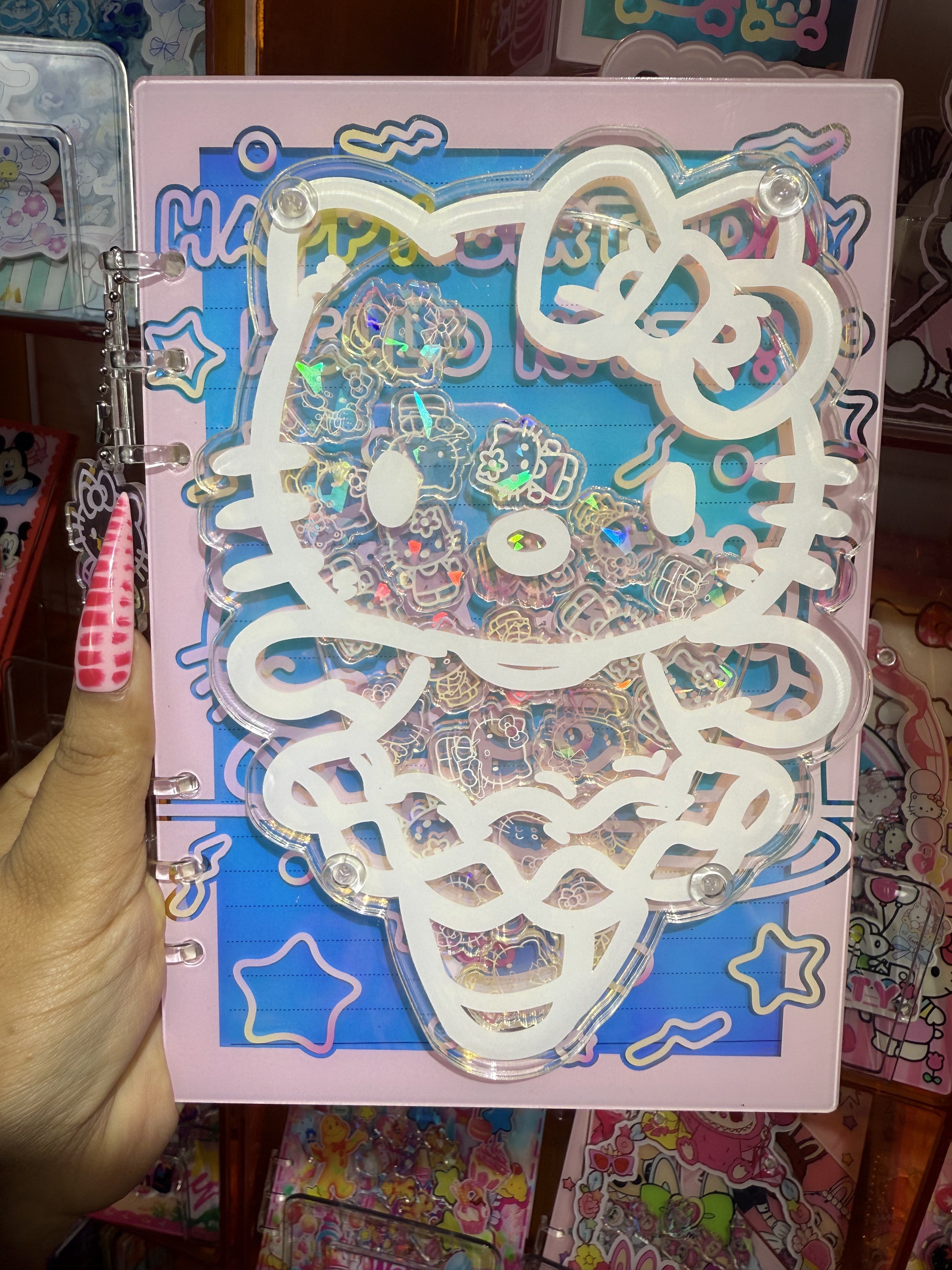 pink golden hk 3d shaker notebook