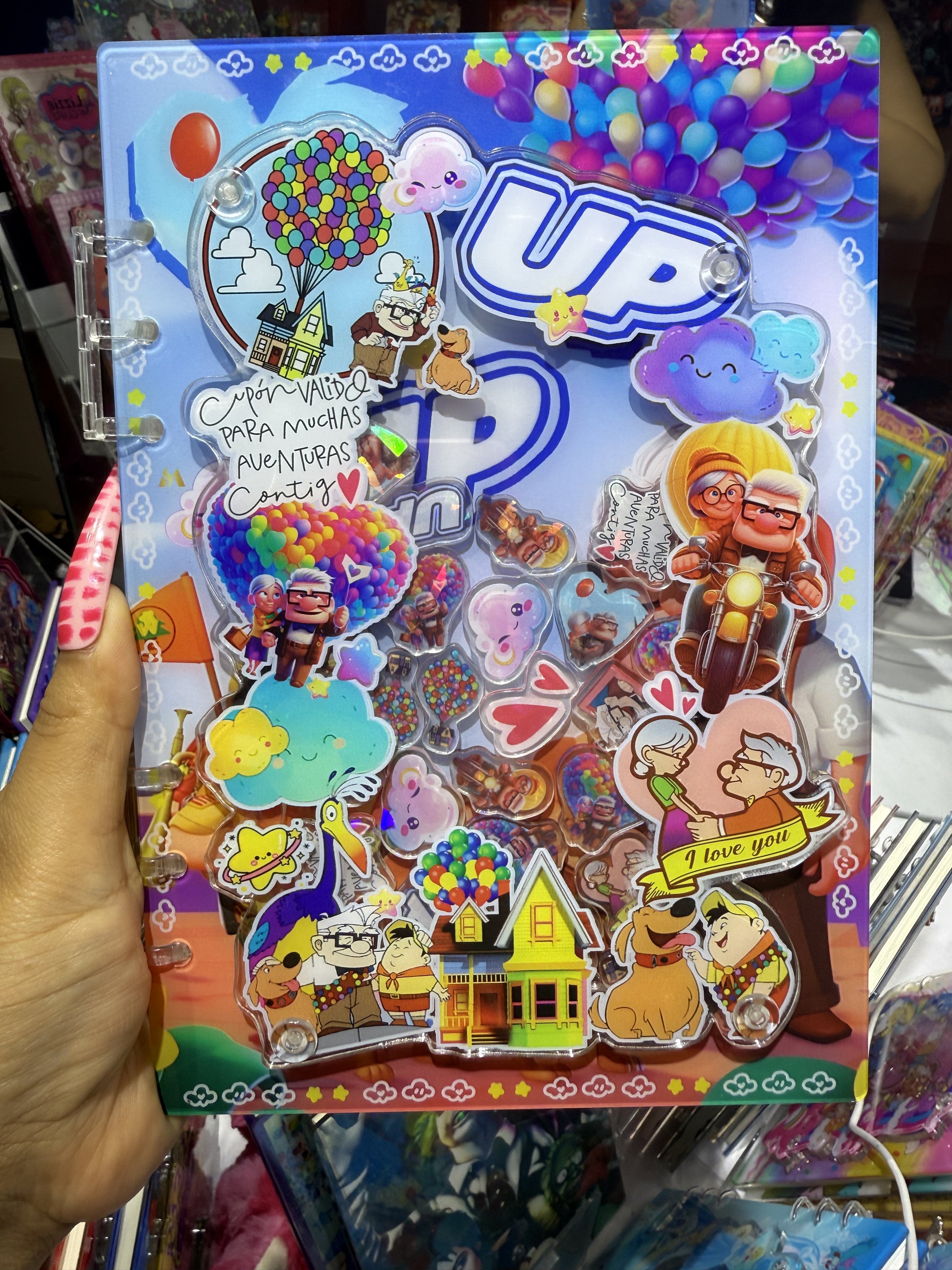 up 3d Acrylic shaker notebook refillable notebook