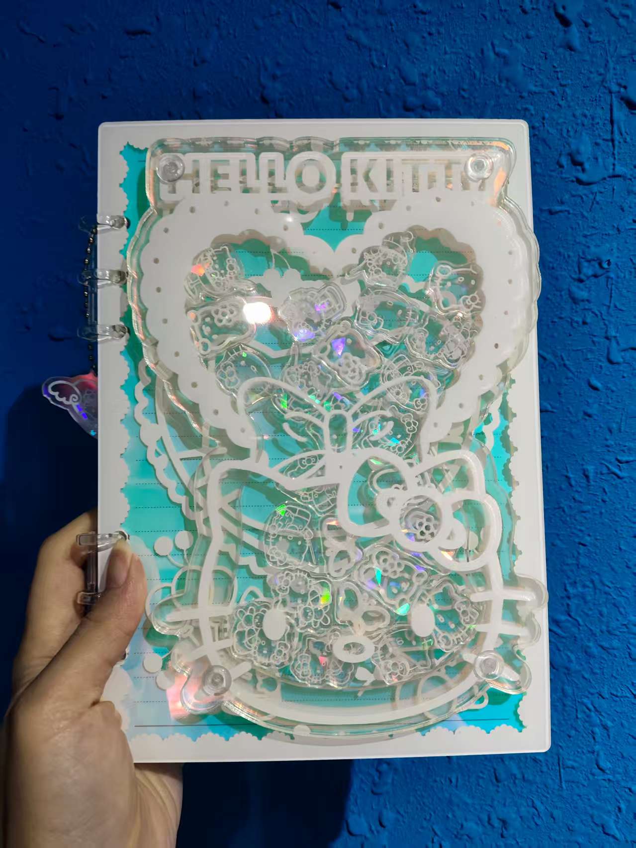 3D Heart shape golden hk  shaker notebook