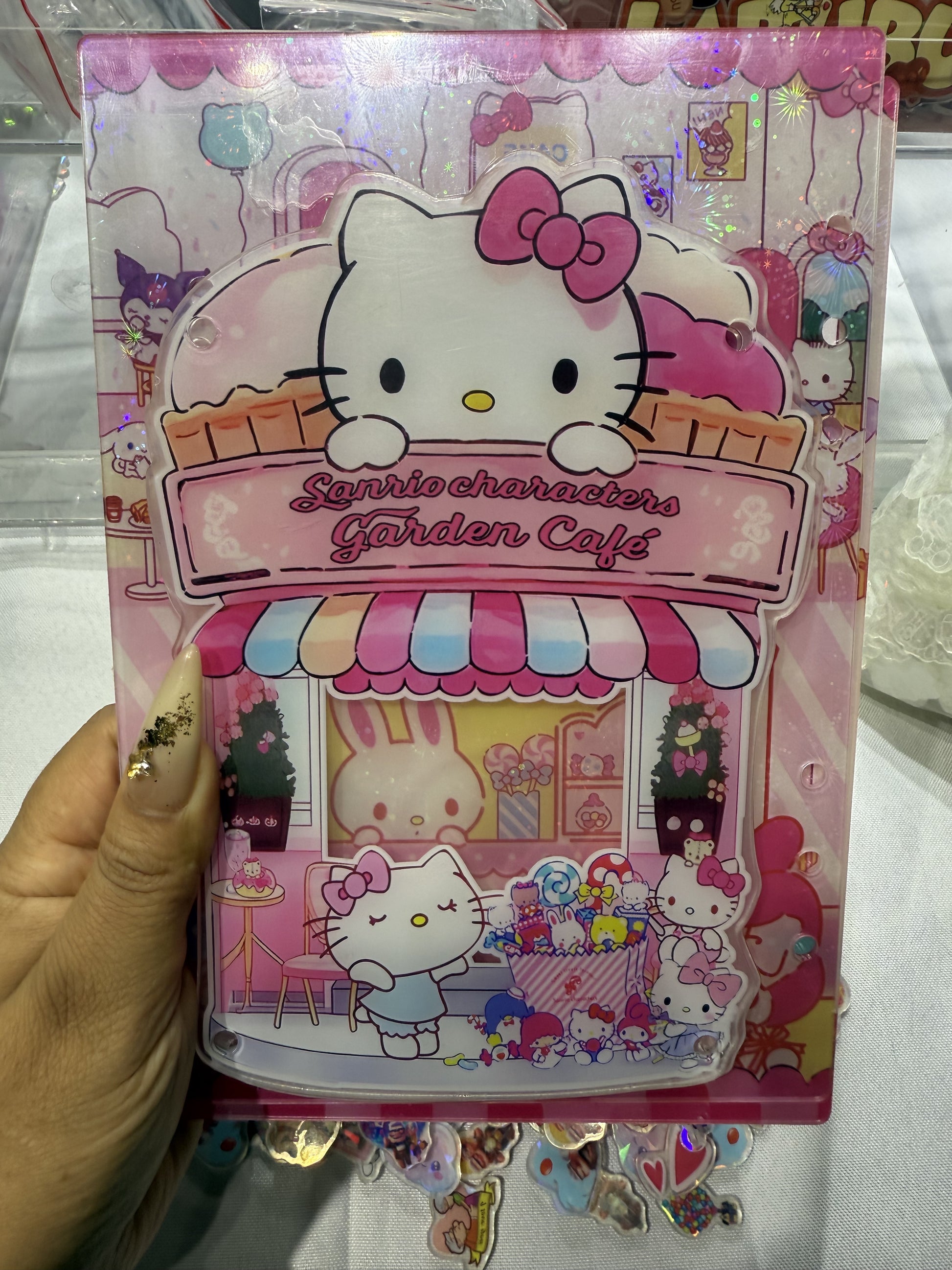 sanrio coffeshop 3d Acrylic shaker notebook A5 refillable notebook