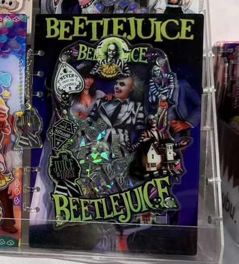 beetle juice 3d Acrylic shaker notebook A5 refillable notebook