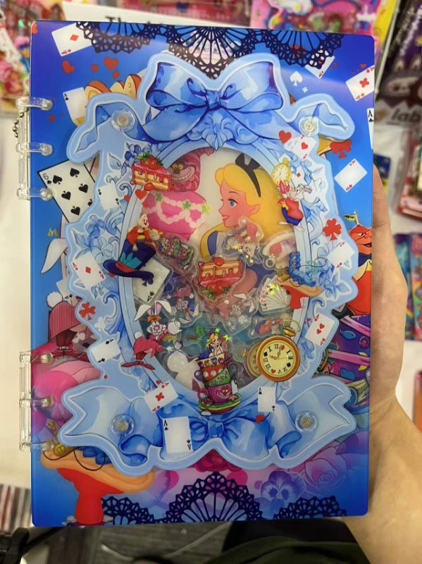 alice 3d Acrylic shaker notebook  refillable notebook