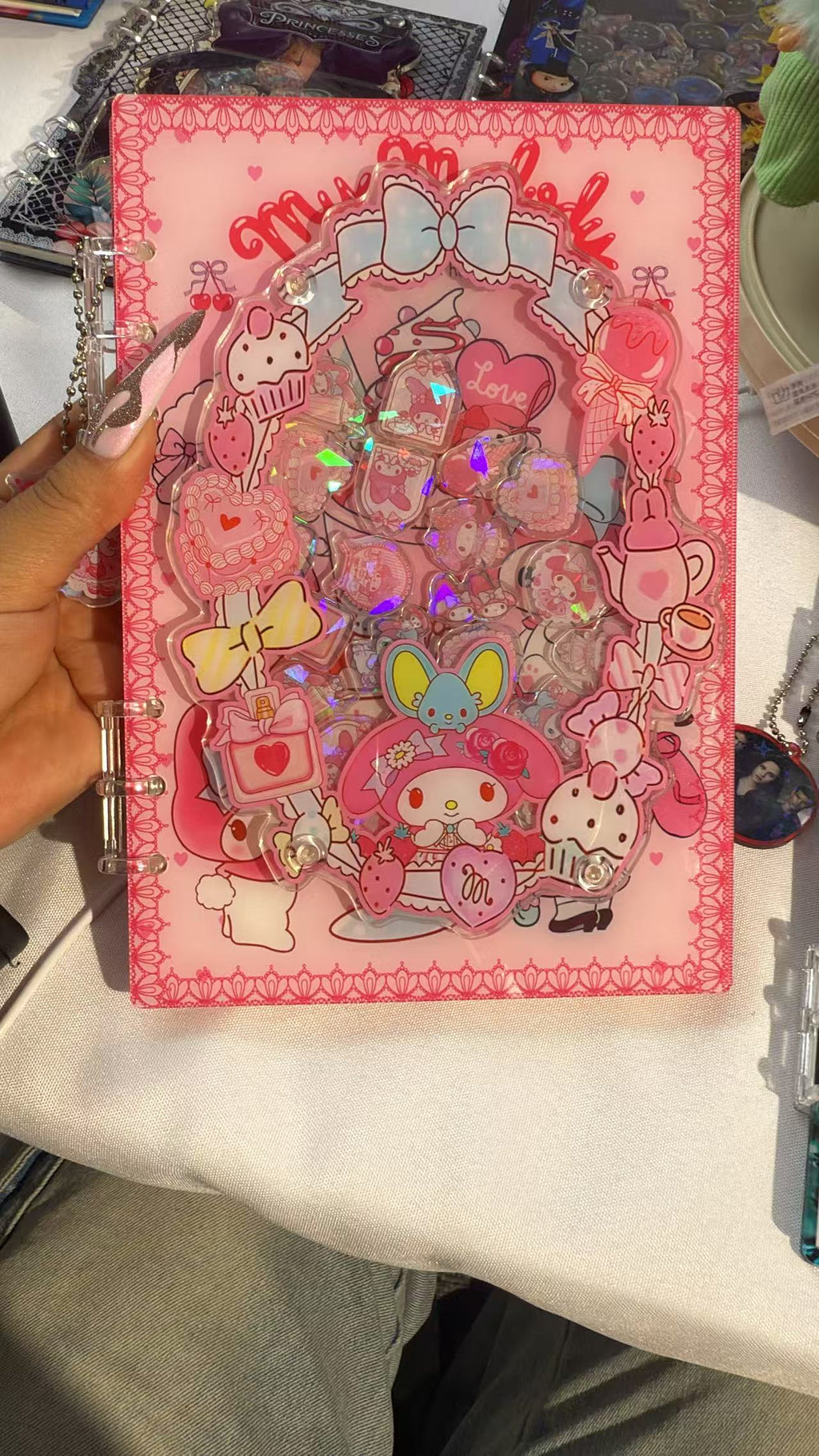 my melody 3d Acrylic shaker notebook A5 refillable notebook