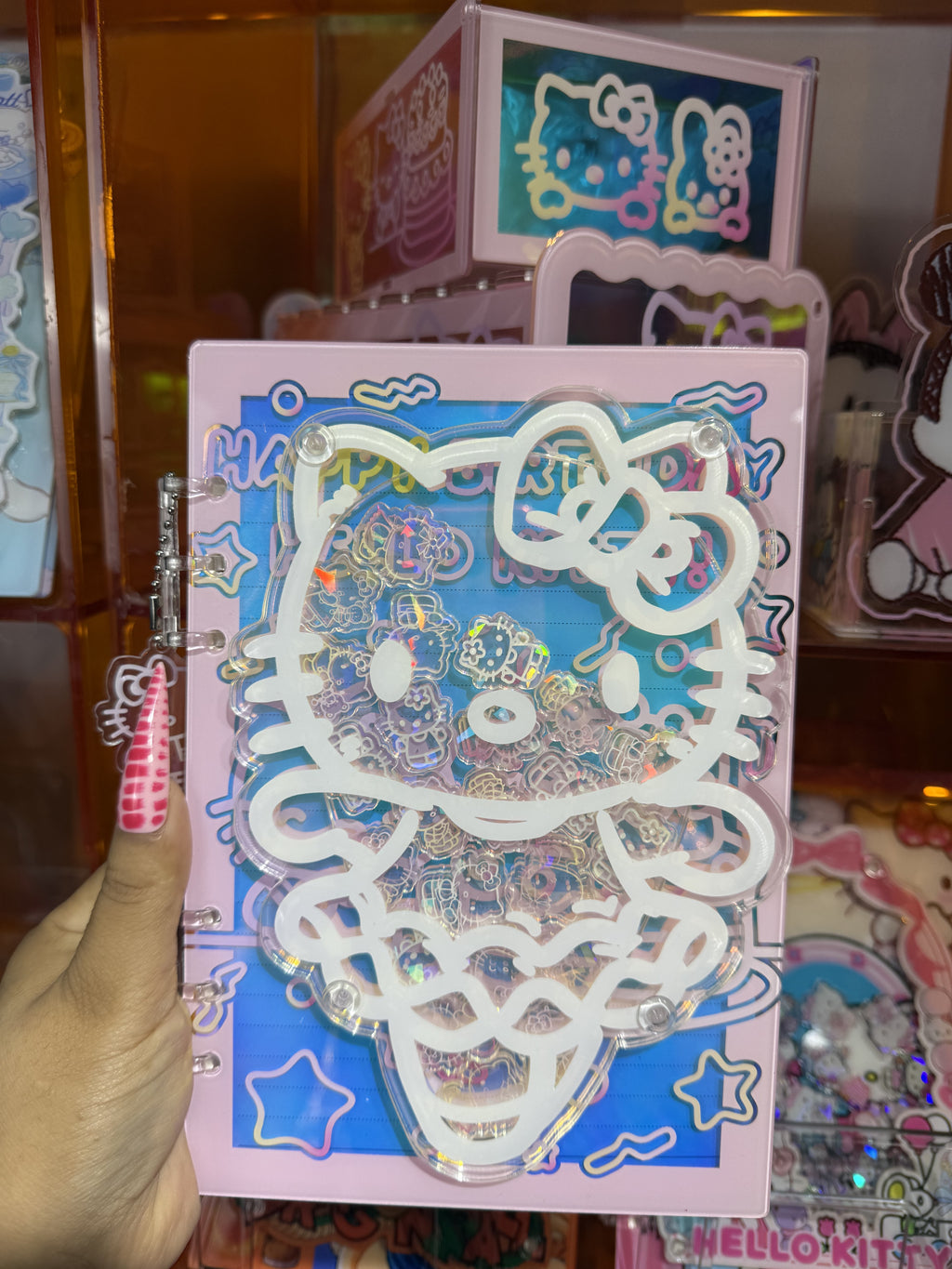 pink golden hk 3d shaker notebook