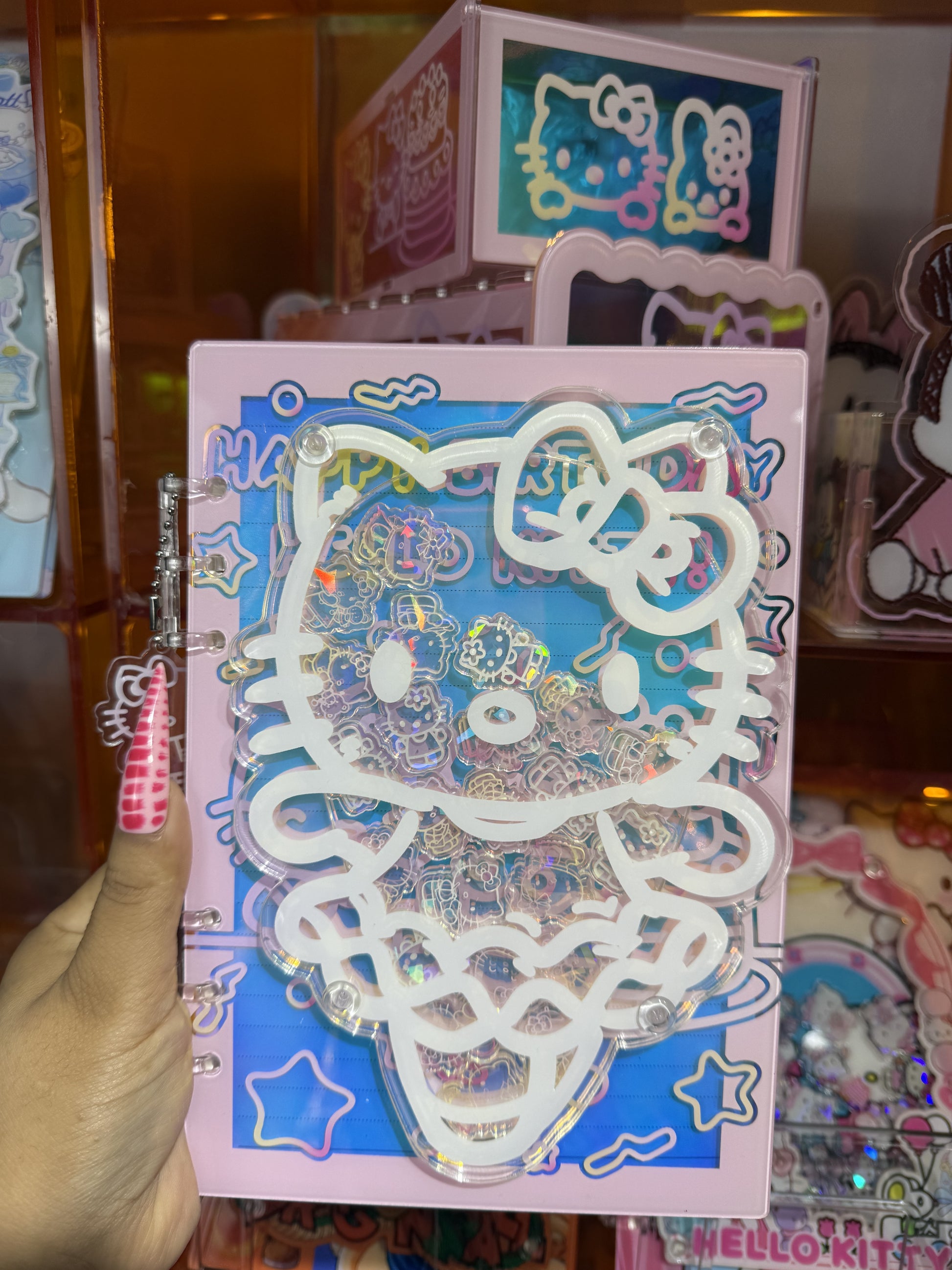 pink golden hk 3d shaker notebook