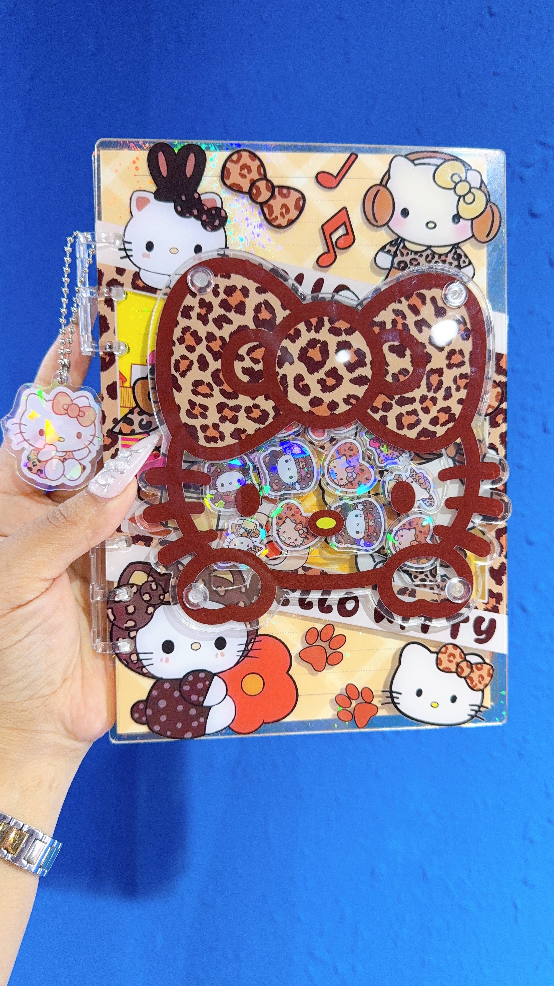 leopard hello kitty 3D shaker notebook