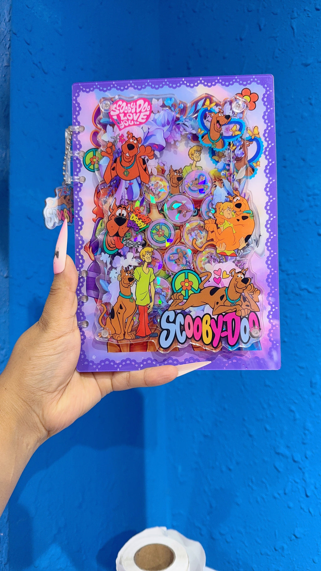 scooby doo 3d Acrylic shaker notebook  refillable notebook