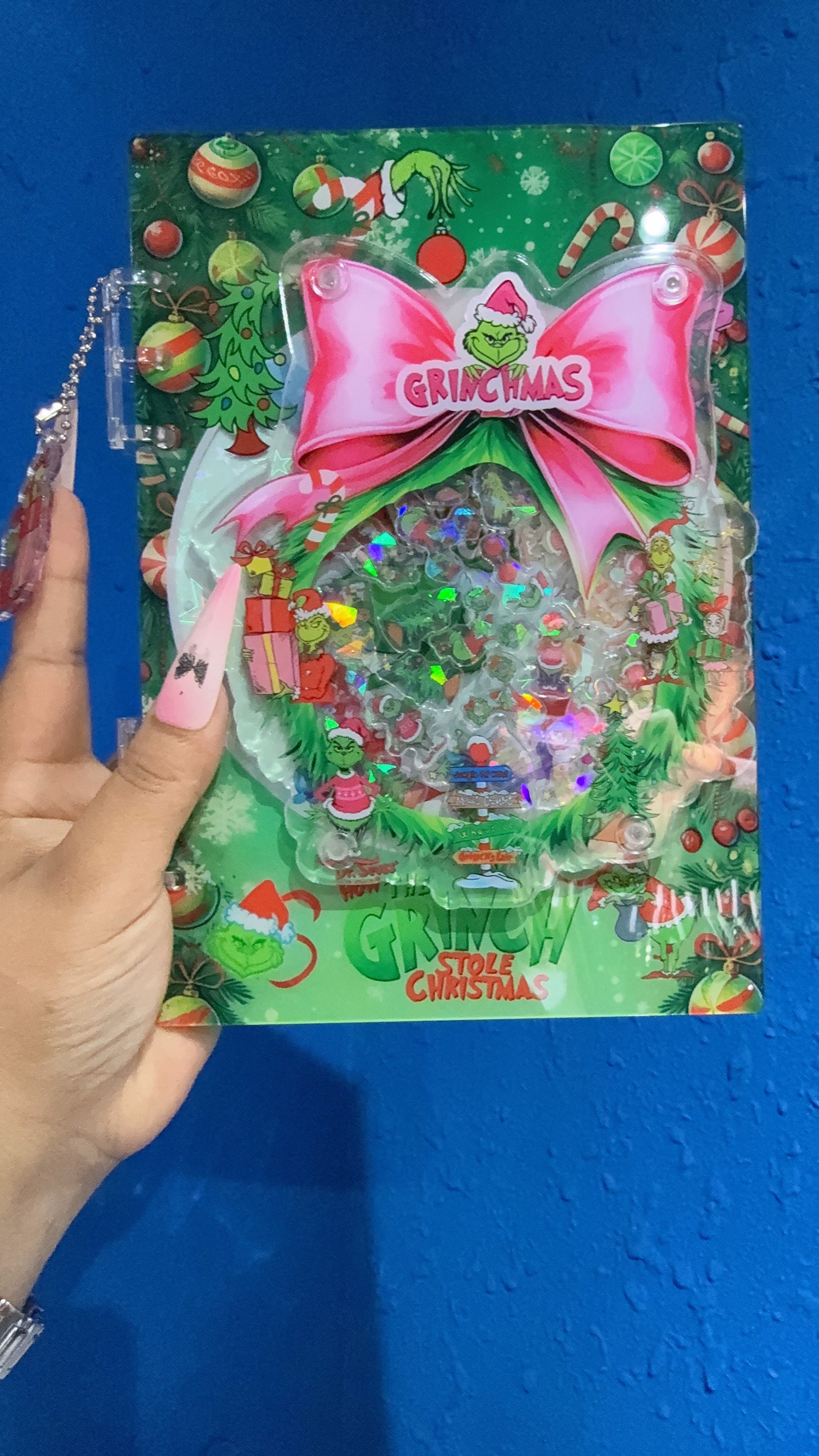 3D GRINCH  shaker notebook