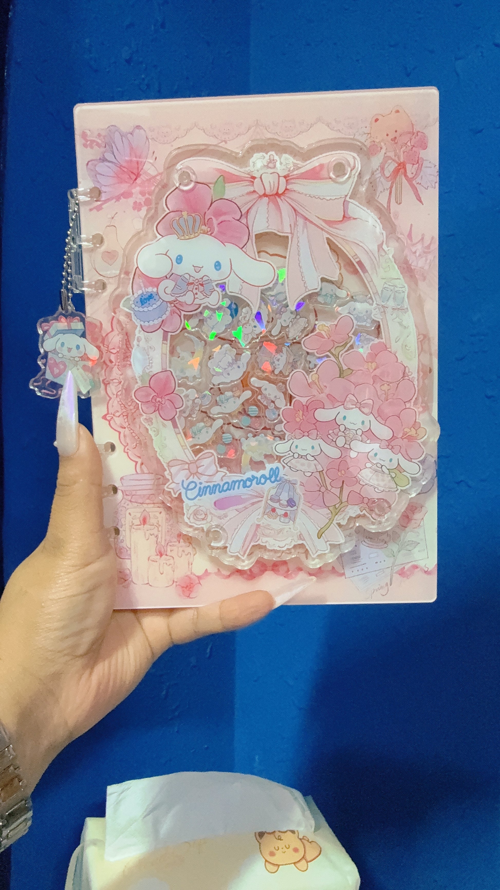 Cinnamoroll 3d Acrylic shaker notebook A5 refillable notebook