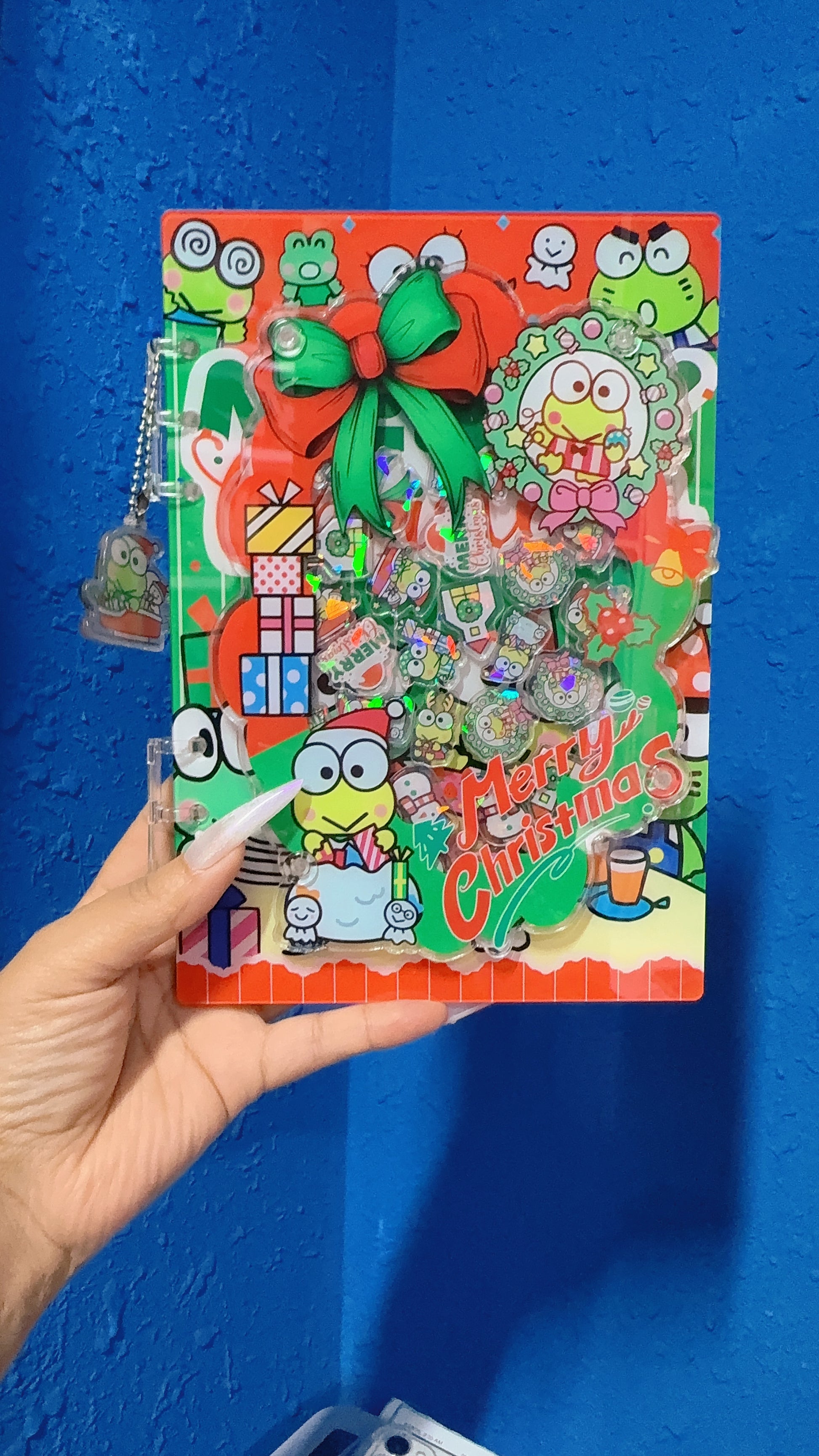 Christmas keroppi 3d shaker notebook