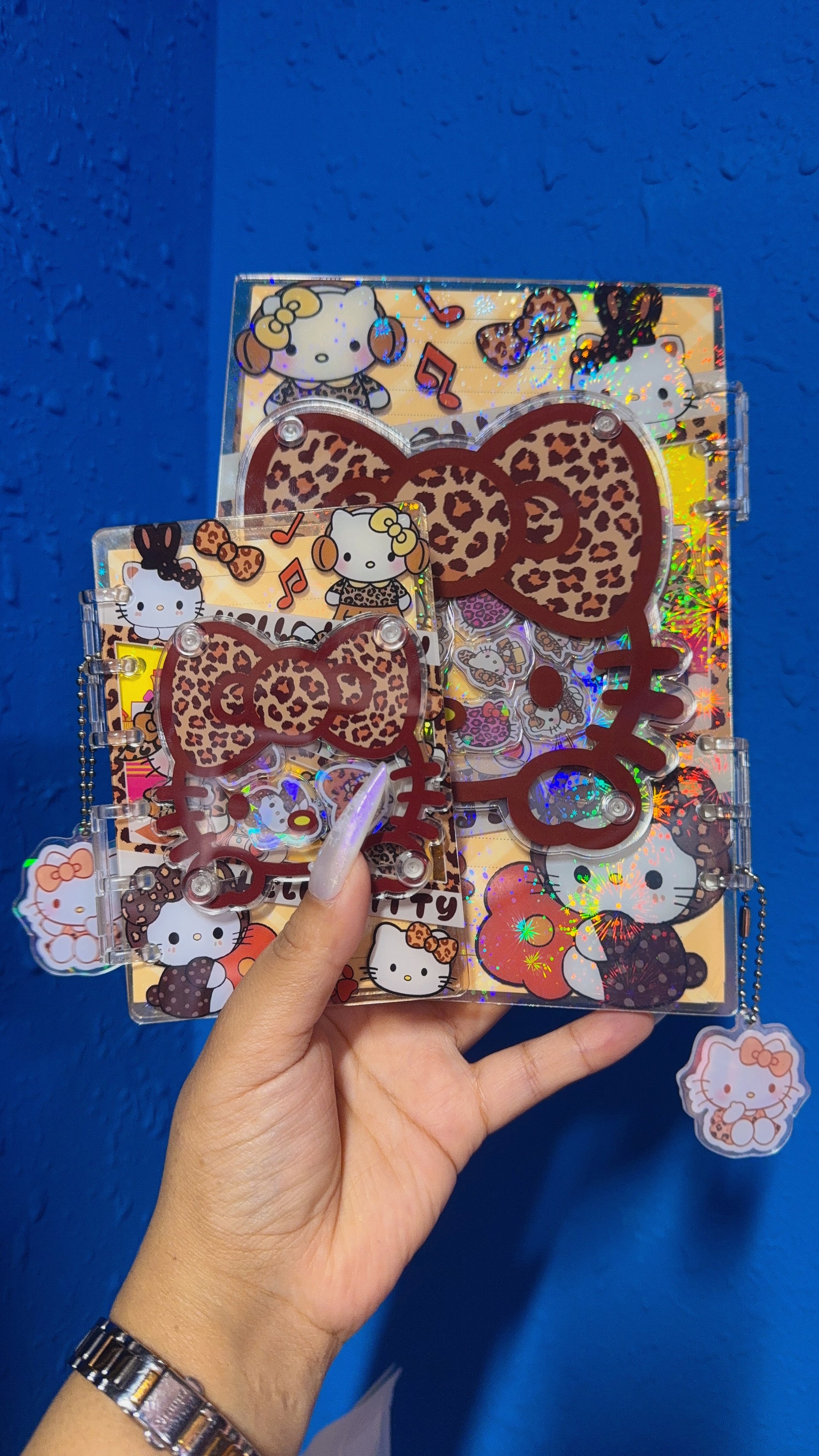 leopard hello kitty 3D shaker notebook