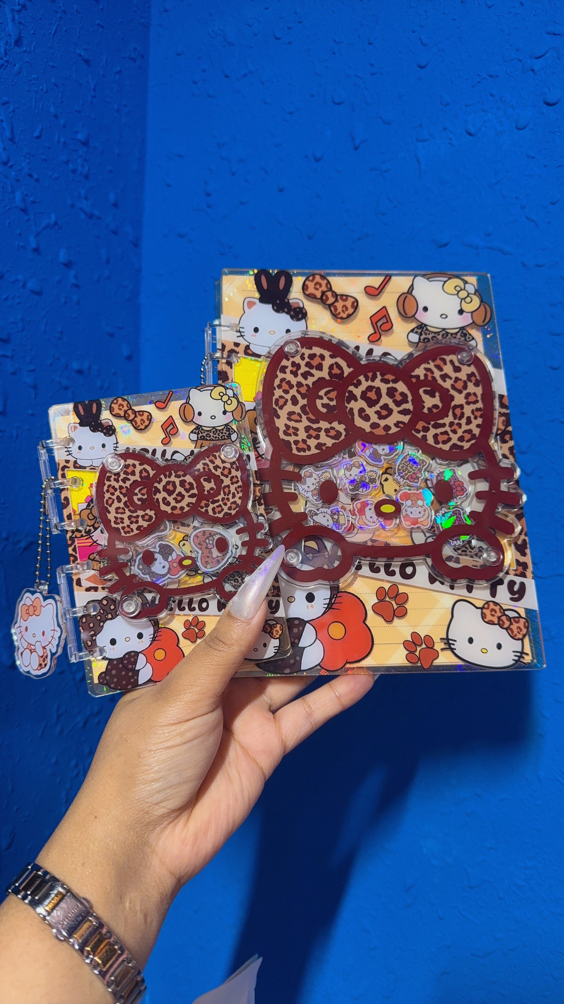 leopard hello kitty 3D shaker notebook