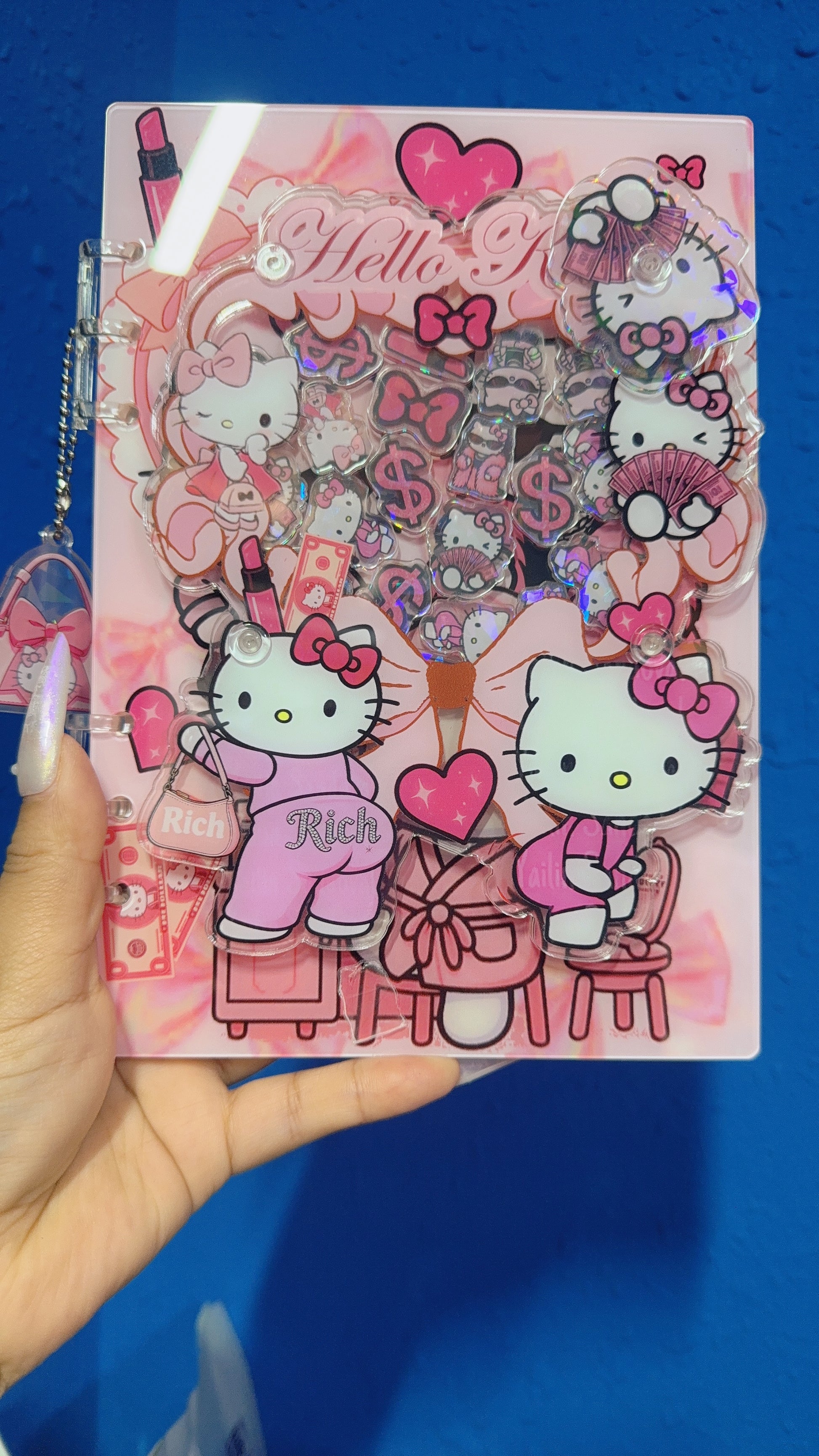Rich hello kitty 3d shaker notebook