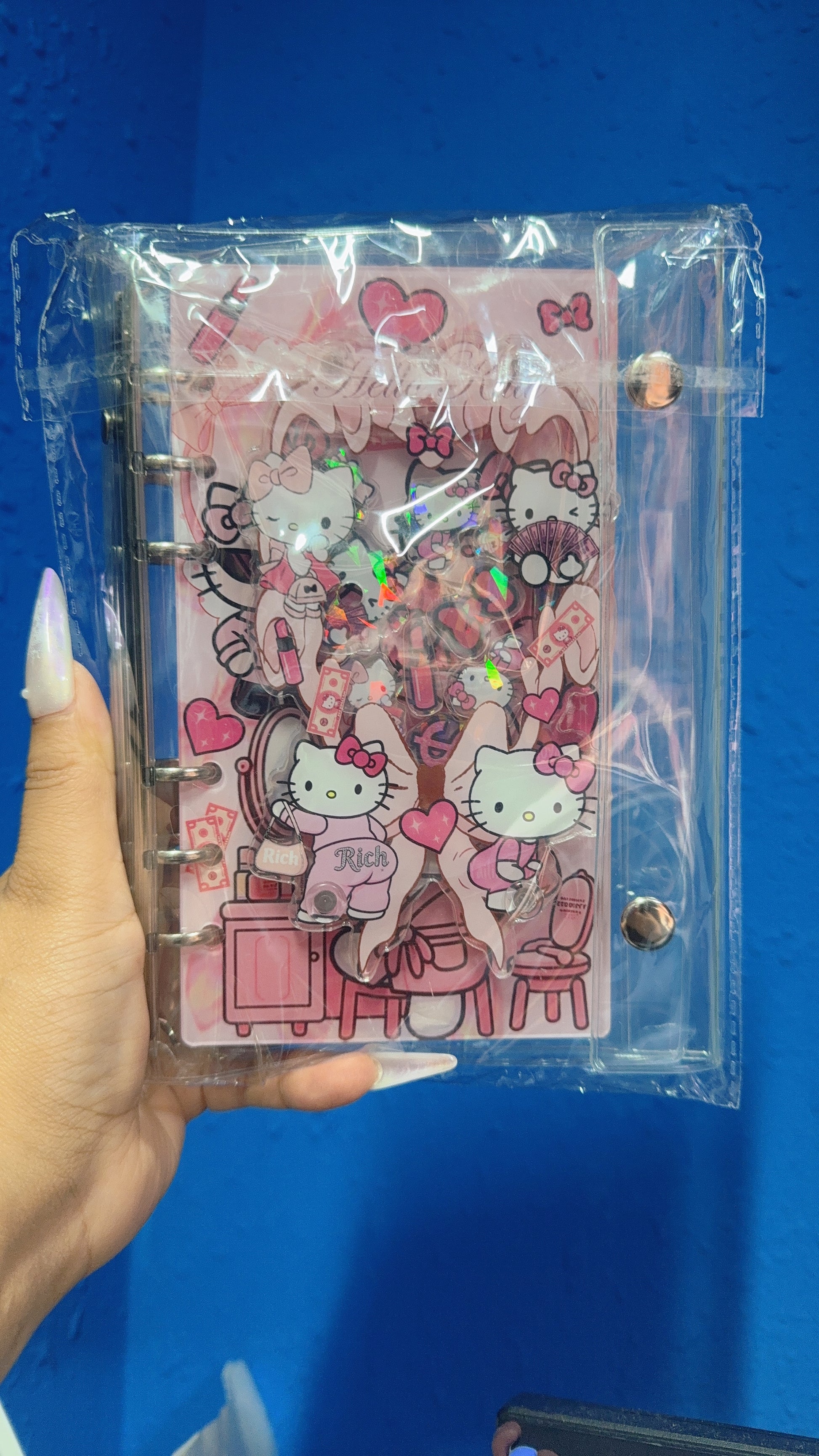 Rich hello kitty 3d shaker notebook