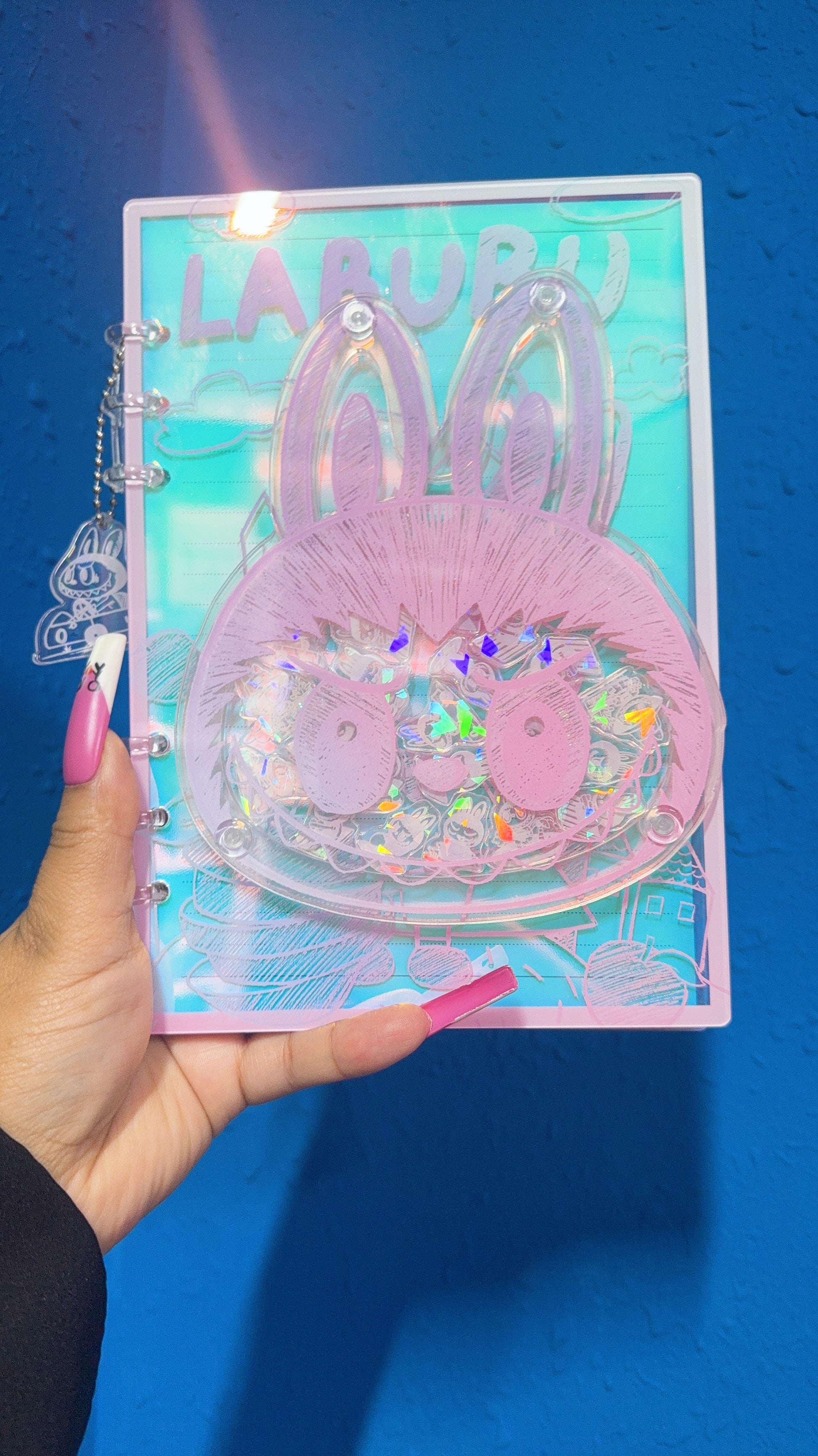 golden labubu 3d shaker notebook