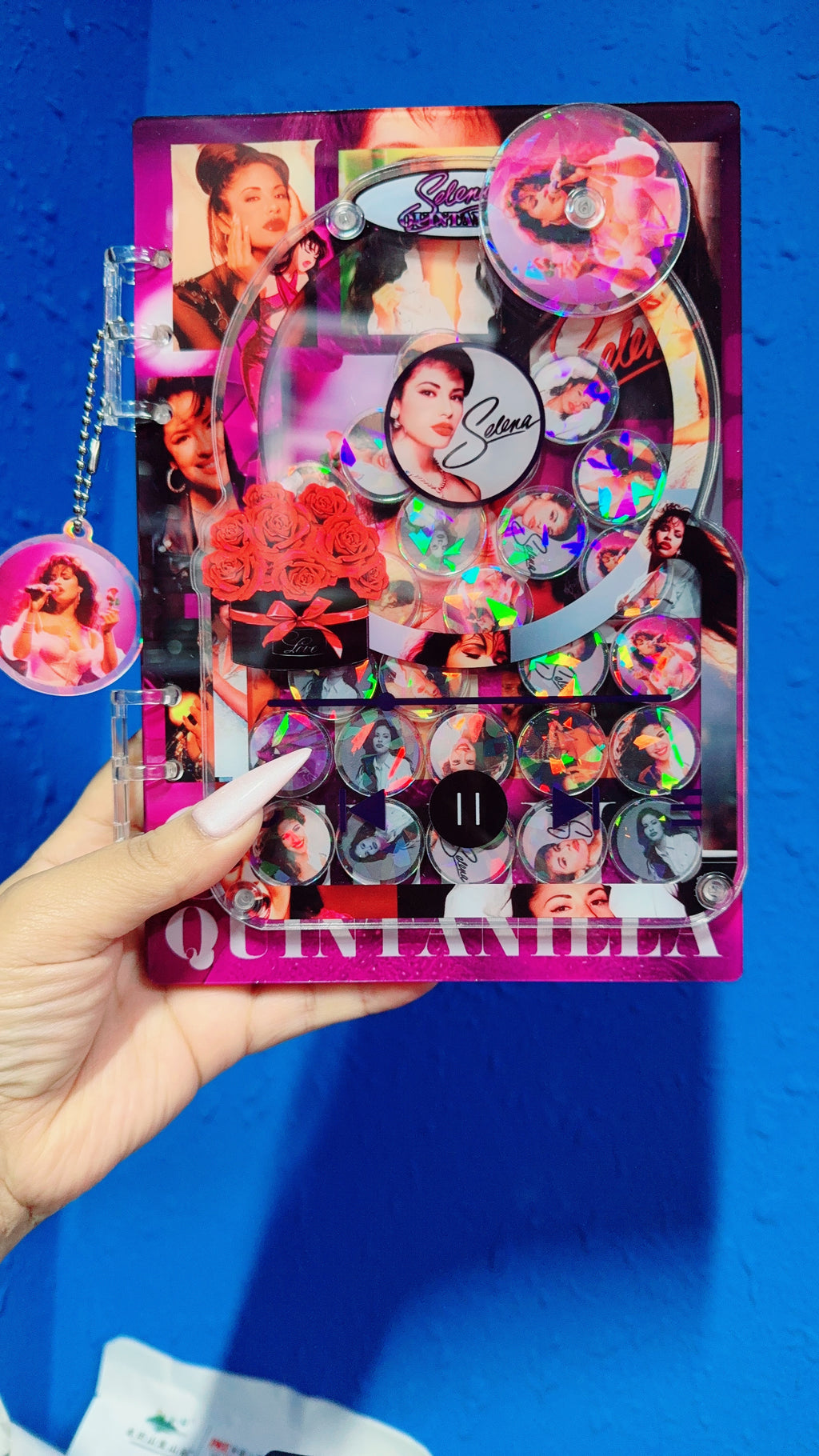 Aaliah and selena acrylic shaker notebook