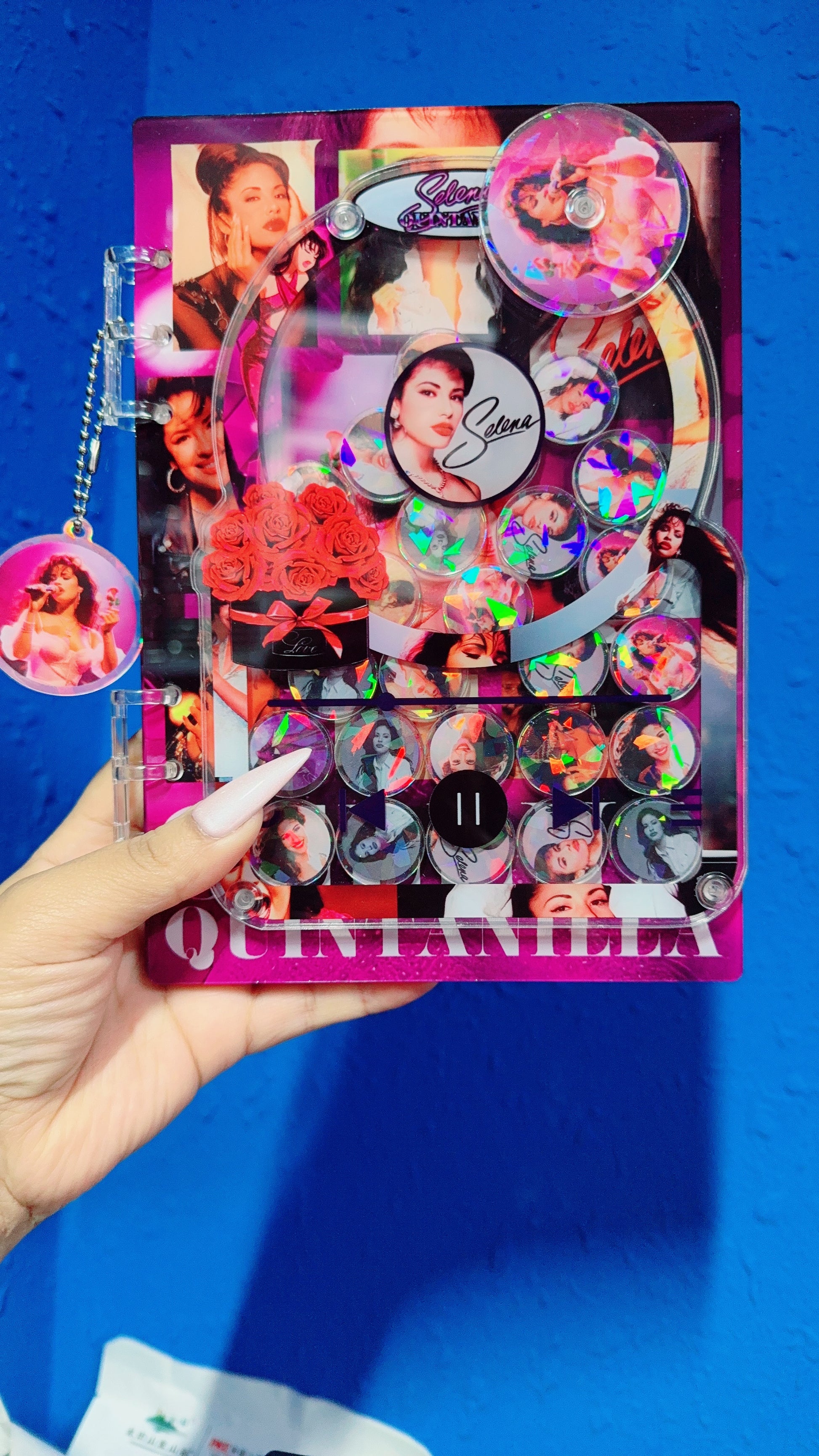 Aaliah and selena acrylic shaker notebook