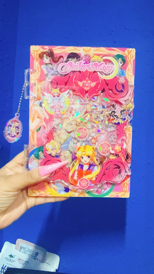 3D 9 Different Design sailor moon shaker notebook A5 size